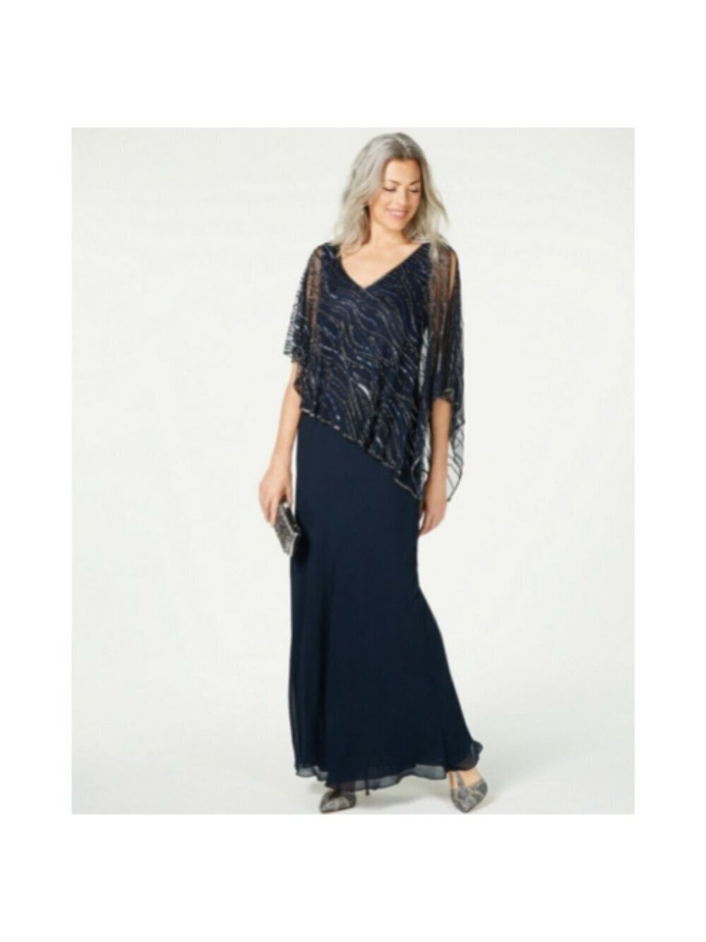 **J Kara** Women's Capelet Gown 8